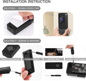 Doorbells Wireless Remote 2 door bell Buttons and 3 Receivers | Coolqiya