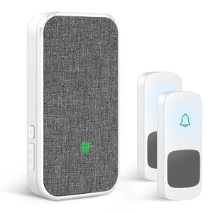 Wireless Doorbell, 2 Transmitters and 1 Plug-in Receiver No Battery Required for Receiver 58 Ringtones | Coolqiya