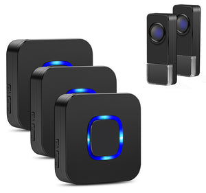 Doorbells Wireless Remote 2 door bell Buttons and 3 Receivers | Coolqiya