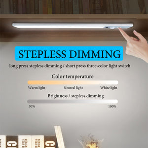 Closet Lights, Under Cabinet Lighting, Wireless USB Rechargeable Motion Sensor Night Light Bars with Large Capacity Battery Operated for Stairs/Wardrobe/Hallway/Kitchen/Bedroom (30cm-1pc, Silver)
