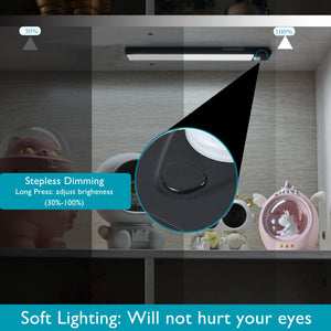 Coolqiya LED Closet Light, 31-LED Rechargeable Motion Sensor Closet Light Under Cabinet Magnet Wireless Stick-Anywhere Night Light Bar for Stairs, Wardrobe, Kitchen, Hallway(20cm Black 1pc)