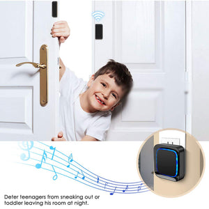 Coolqiya Door Sensor Black | 2 Receivers and 3 Door Sensors