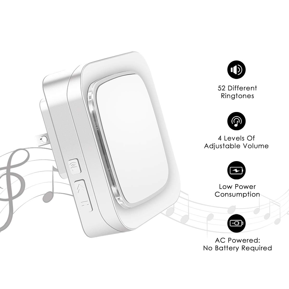 Wireless Door Chime 4 Level Volume Receiver – Coolqiya