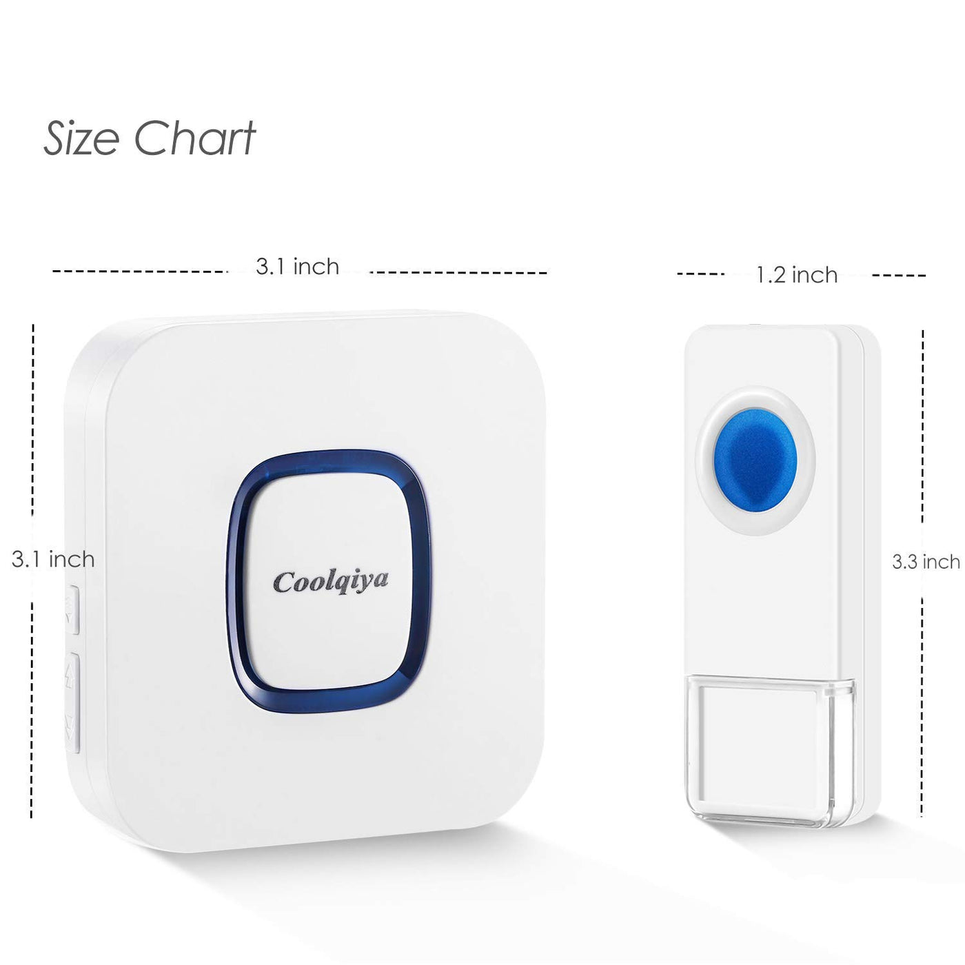 axGear Coolqiya Sonnette sans fil avec 2 boutons à distance et 3