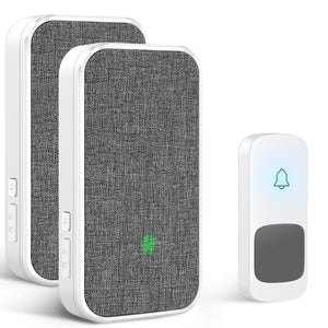 Wireless Doorbell, 1 Transmitter and 2 Plug-in Receivers No Battery Required for Receiver 58 Ringtones | Coolqiya
